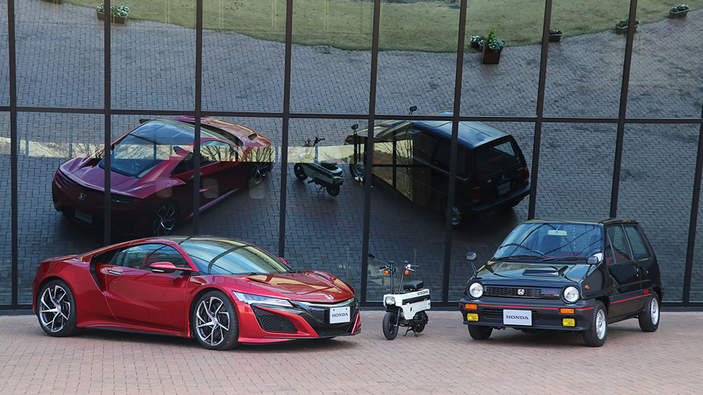 NSX(2017年）、モトコンポ(1981年)、シティターボ(1982年)