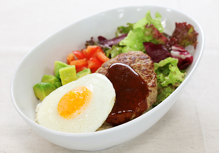 Tsukimi Hamburger Rice Bowl