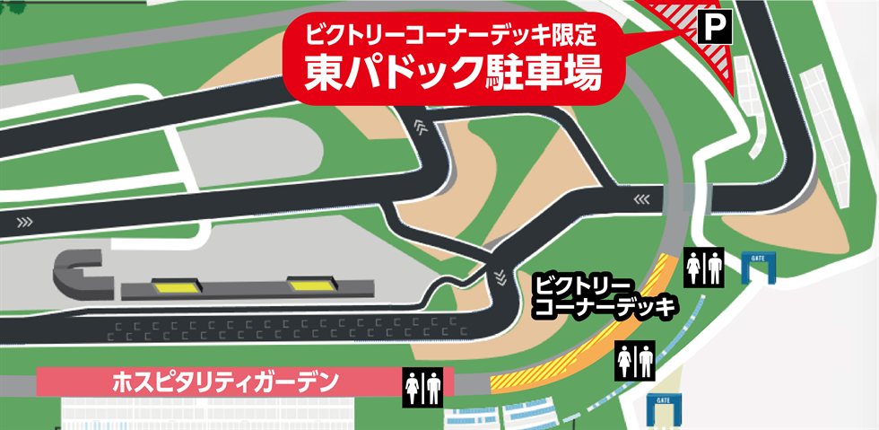 ビクトリーコーナーデッキ限定 東パドック駐車場